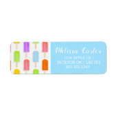 Summer Rainbow Popsicles Pattern Etiket (Voorkant)