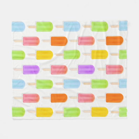 Summer Rainbow Popsicles Pattern Fleece Deken (Voorkant (Horizontaal))