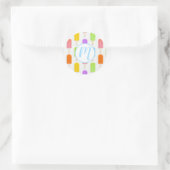 Summer Rainbow Popsicles Pattern Ronde Sticker (Tas)