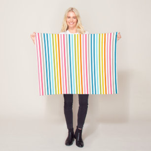 Summer Rainbow Stripes Fleece Deken