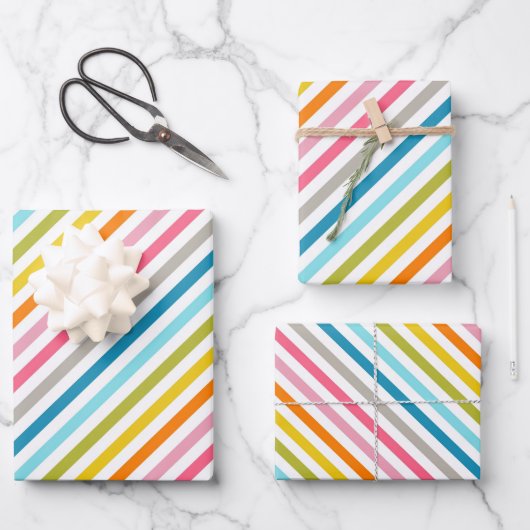 Summer Rainbow Stripes Inpakpapier Vel (Voorkant)