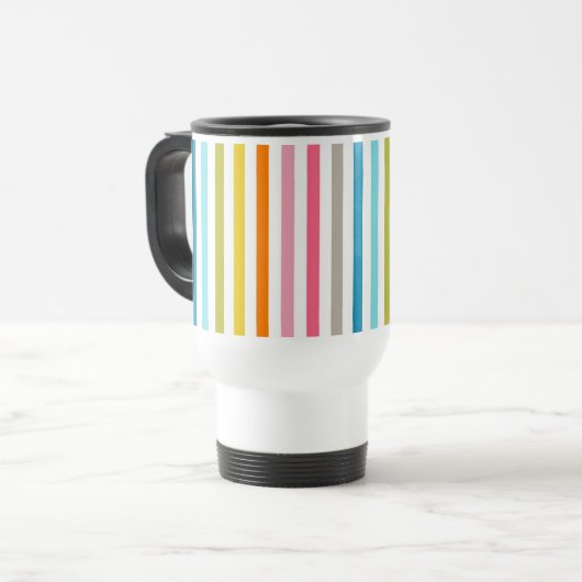 Summer Rainbow Stripes Reisbeker (Voorkant links)