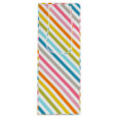 Summer Rainbow Stripes Wijn Cadeautas (Voorkant)