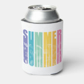 Summer Rainbow Typografie - GraphicLoveShop Blikjeskoeler (Blikje Achterkant)