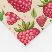 Summer Raspberry Garden Botanical Fruit Pattern Fleece Deken (Hoek)