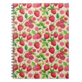 Summer Raspberry Garden Botanical Fruit Pattern Notitieboek (Voorkant)