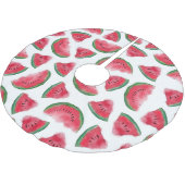 Summer Red Green Watermelon Waterverf Pattern Kerstboom Rok (Gekanteld)