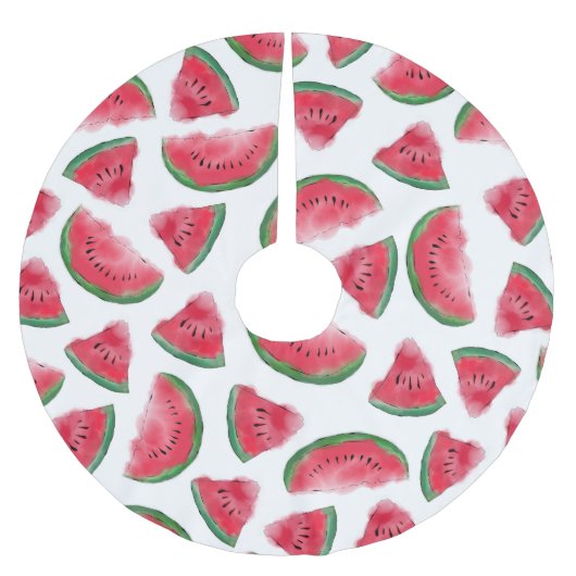 Summer Red Green Watermelon Waterverf Pattern Kerstboom Rok (Voorkant)