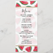 Summer Red Green Watermelon Waterverf Pattern Menu (Voorkant)