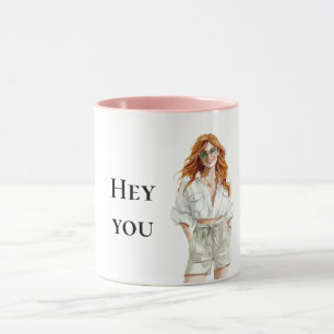 Summer Red Hair Lady Hey You Quote Mok