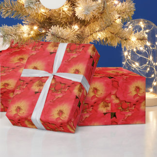 Summer Red Roses Wrapping Paper Cadeaupapier