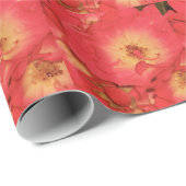Summer Red Roses Wrapping Paper Cadeaupapier (Rol Hoek)