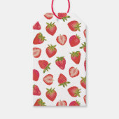 Summer Red Strawberry Pattern Cadeaulabel (Voorkant)