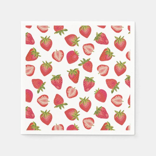 Summer Red Strawberry Pattern Servet (Voorkant)