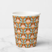 Summer Retro Flower Pattern Cups Papieren Bekers (Achterkant)