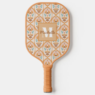 Summer Retro Garden   Monogram Pickleball Paddle