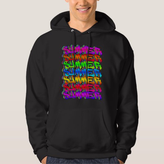 SUMMER-Retro  Graffiti Colorful Summer Hoodie (Voorkant)