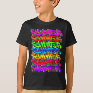 SUMMER-Retro Graffiti Colorful Summer T-shirt