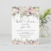 Summer Roos Garden Floral Bridal Shower Kaart (Staand voorkant)