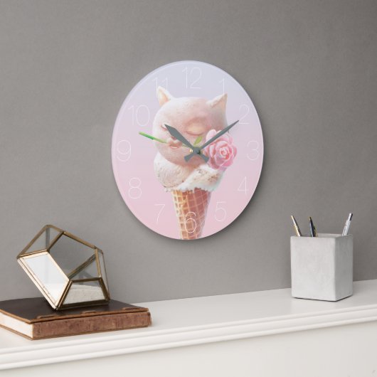 Summer Roos Ice Cone Large Clock Grote Klok (Kantoor)