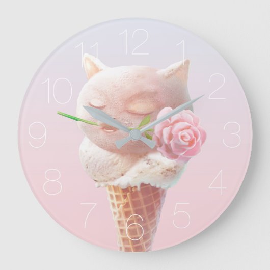 Summer Roos Ice Cone Large Clock Grote Klok (Voorkant)