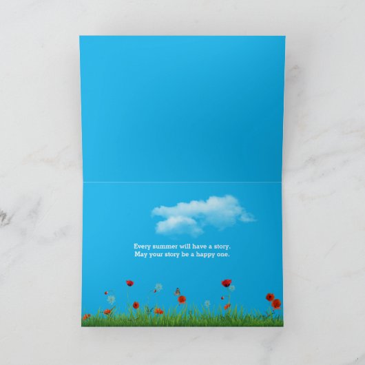 summer rope design with poppies kaart (Binnen)