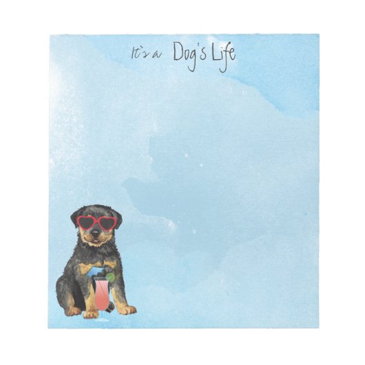 Summer Rottweiler Notepad Notitieblok (Voorkant)