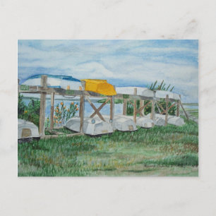 Summer Rowboats Waterverf Briefkaart