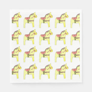 Summer Rozen Dala Horse Paper Napkins Servet