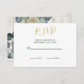 Summer Rustic Wood Elegant Gold Wedding RSVP (Voorkant / Achterkant)