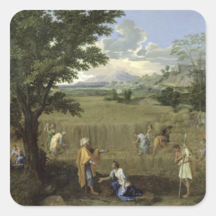 Summer, Ruth and Boaz, 1660-64 Vierkante Sticker
