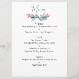 Summer Sage Wedding Menu