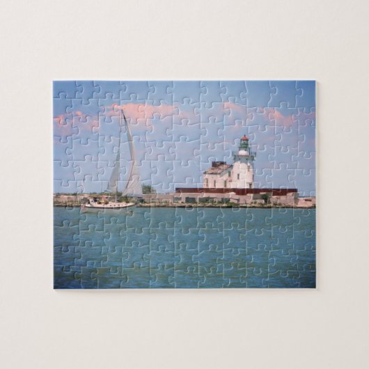 Summer Sailboat and Lighthouse Puzzle Legpuzzel (Horizontaal)