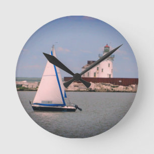 Summer Sailboat Clock Ronde Klok