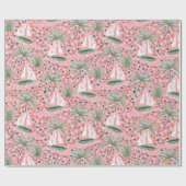 Summer Sailboat Palm Trees Cadeaupapier (Vlak)