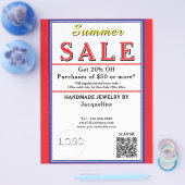 Summer Sale Red White Blue Heart Flyer (Enkel)