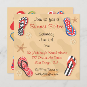Summer Sandals Soiree Beach BBQ Party Invitation