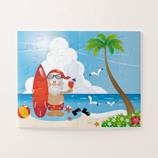 SUMMER SANTA VOOR BEACH JIGSAW PUZZLE LEGPUZZEL (Horizontaal)