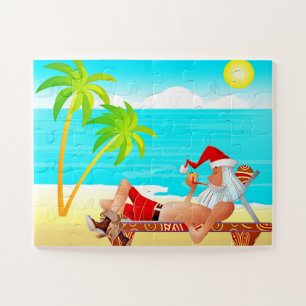 SUMMER SANTA VOOR BEACH JIGSAW PUZZLE LEGPUZZEL