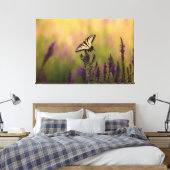 Summer Scene, Butterfly en Loosestrife Canvas Afdruk (Insitu (Slaapkamer))