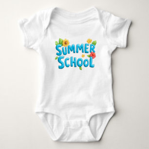 Summer School - Summer School Tekst met bloemen Romper