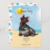 Summer Scottish Terrier Beach Party Invitation (Devant / Derrière)