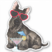 Summer Scottish Terrier Vinyl Sticker (Voorkant)