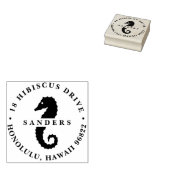 Summer Seahorse Return-adres Rubberstempel (Gestempeld)