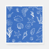 Summer Seashells Frame Beach Wedding Blue Servet (Voorkant)