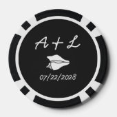Summer Seashells in Black Poker Chips (Achterkant)