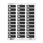 Summer Seashells in Black Return Address Label (Full Sheet)