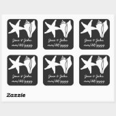 Summer Seashells in Black Sticker (Vel)