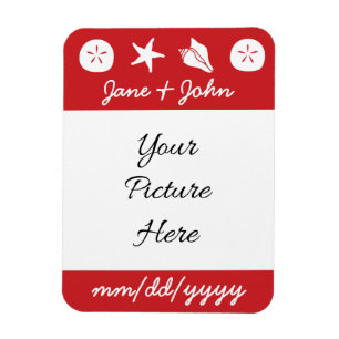 Summer Seashells in Cherry Save-the-Date Magnet Magneet