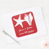 Summer Seashells in Cherry Sticker (Envelop)